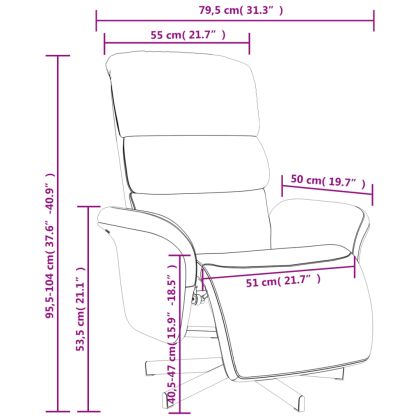 Реклайнер стол с поставка за крака, светложълт, текстил