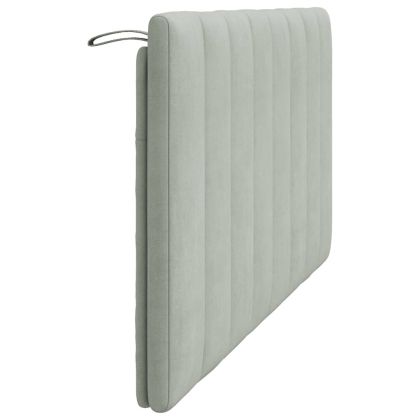 Мека табла за легло Hanko, светлосива, 160 см, кадифе