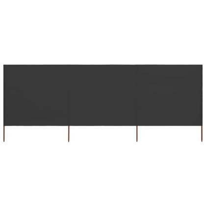 Параван против вятър от 3 панела, текстил, 400x80 см, антрацит