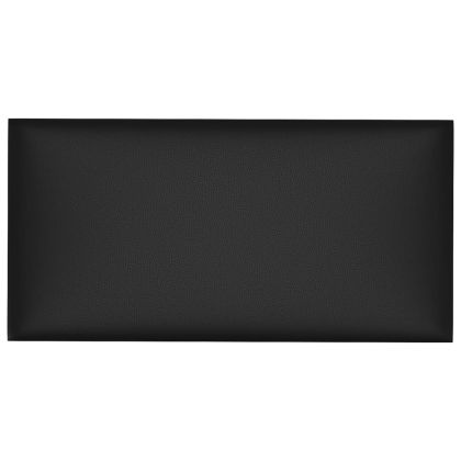 Стенни панели, 12 бр, черни, 60x30 см, изкуствена кожа, 2,16 м²