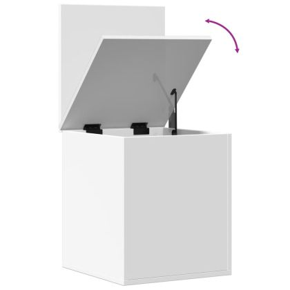 Кутия за съхранение, бяла, 40x42x46 см, инженерна дървесина