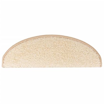 Изтривалки за стълби, 15 бр., 65x21x4 см, кремави, полукръгли, големи