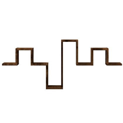 Стенен рафт, опушен дъб, 104,5x10x43 см, инженерно дърво