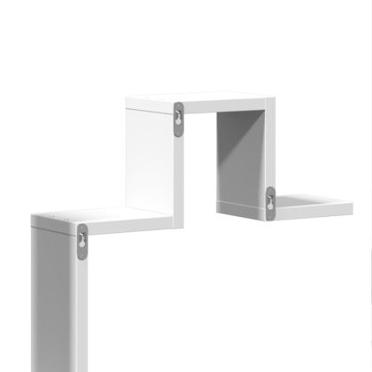 Стенен рафт, бял, 104,5x10x43 см, инженерно дърво