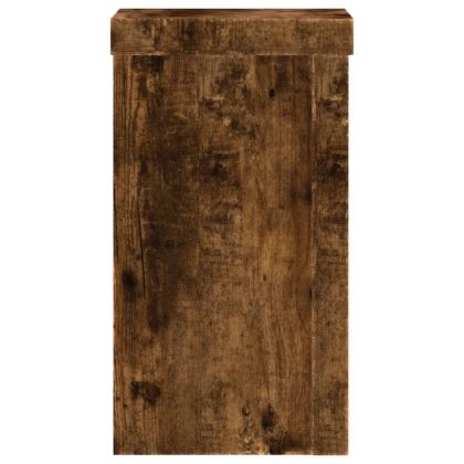 Стойки за растения 2 бр опушен дъб 10x10x18 см инженерно дърво