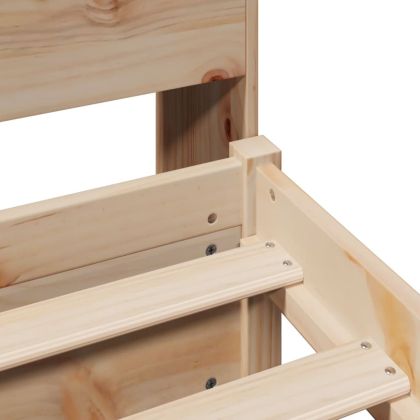 Легло с рафтове за книги, без матрак, 100x200 см, бор масив