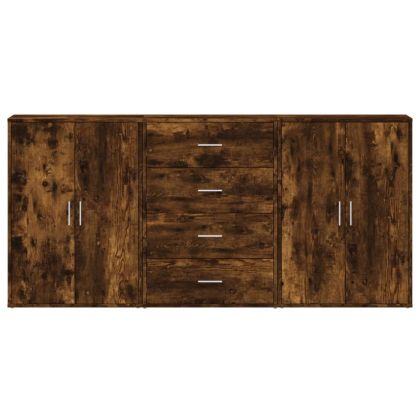 Сайдборди, 3 бр, опушен дъб, 60x31x84 см, инженерно дърво