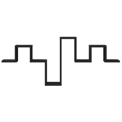 Стенен рафт, черен, 104,5x10x43 см, инженерно дърво