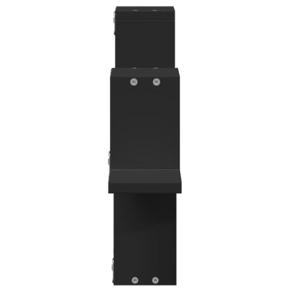 Стенен рафт, черен, 104,5x10x43 см, инженерно дърво