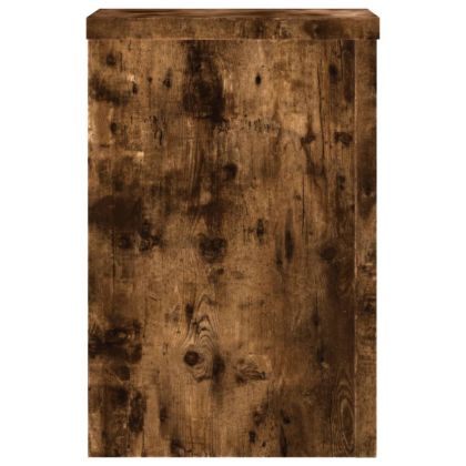 Стойки за растения 2 бр опушен дъб 20x20x30 см инженерно дърво