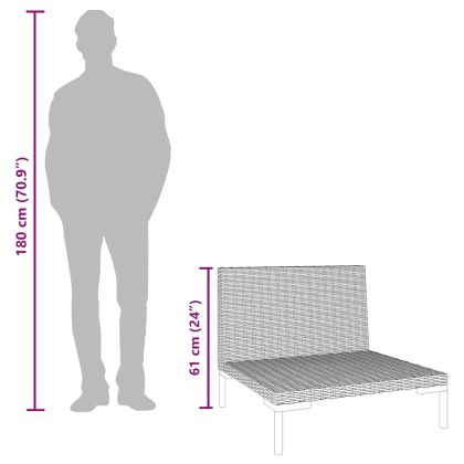 Градински дивани с възглавници, 2 бр, полукръгъл полиратан