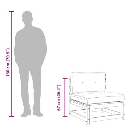 Градинско кресло без подлакътници, с възглавници и табуретка