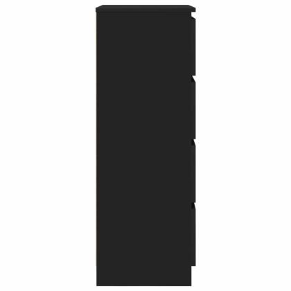 Сайдборд, черен, 60x35x98,5 см, инженерно дърво