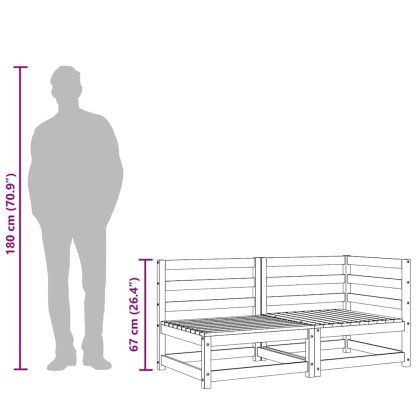 Градински диван, 3-местен, борово дърво масив