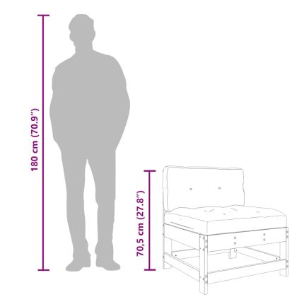 Средни дивани с възглавници, 2 бр, дугласко дърво масив