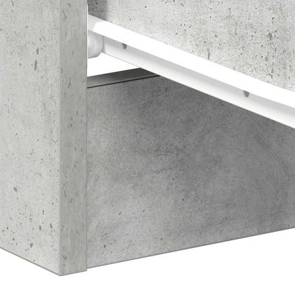 Нощно шкафче, бетонно сиво, 38x35x56 см, инженерно дърво