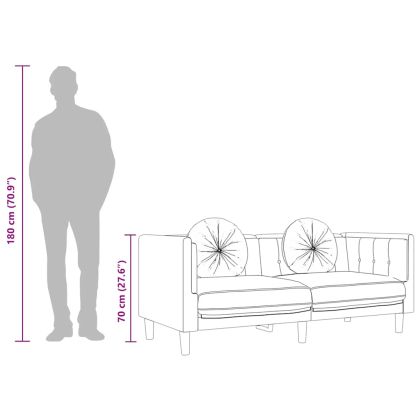 Диван с възглавници 3-местен кафяво изкуствена велурена кожа