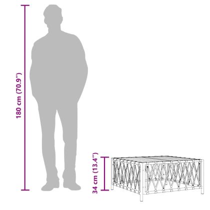 Градинска маса, антрацит, 70x70x34 см, тъкан текстил