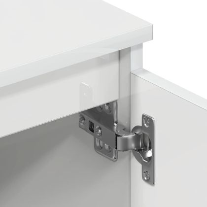 ТВ шкаф, бял гланц, 140x40x35,5 см, инженерно дърво