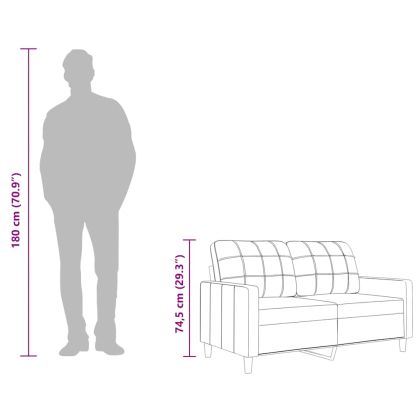 2-местен диван, черен, 140 см, текстил