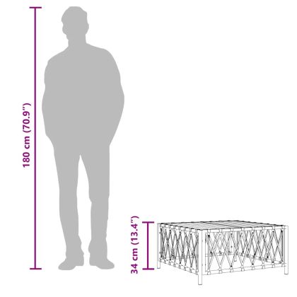 Градинска маса, бяла, 70x70x34 см, тъкан текстил