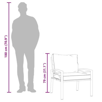 Градински стол с пясъчни възглавници 68x76x79 см стомана
