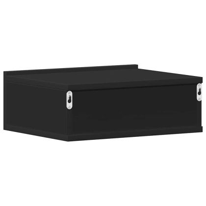 Нощни шкафчета за стена, 2 бр, черни, 40x30x15 см