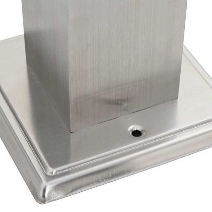 Градински стълб за ел. контакти, неръждаема стомана с часовник