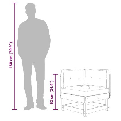 Ъглов диван с възглавници, дугласко дърво масив