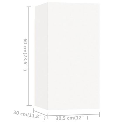 Комплект ТВ шкафове от 4 части, бял, инженерно дърво