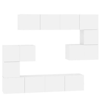 ТВ шкафове за стенен монтаж, Бял, инженерно дърво