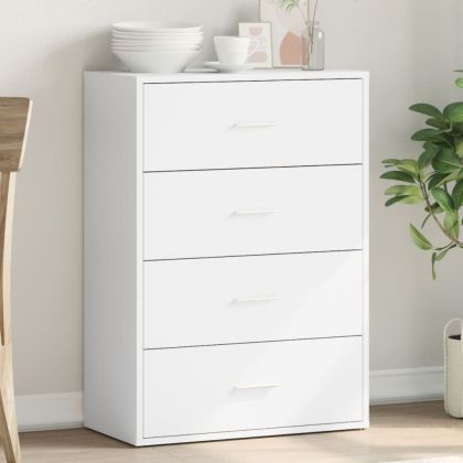 Сайдборд, бял, 60x31x84 см, инженерно дърво