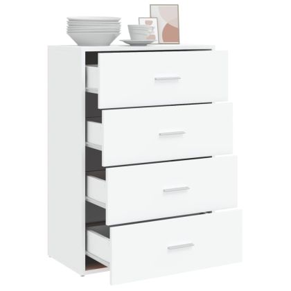 Сайдборд, бял, 60x31x84 см, инженерно дърво