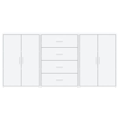 Сайдборди, 3 бр, бели, 60x31x84 см, инженерно дърво