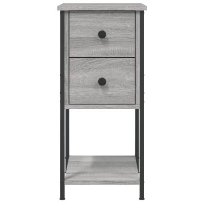 Нощни шкафчета, 2 бр, сив сонома, 32x42x70 см, инженерно дърво