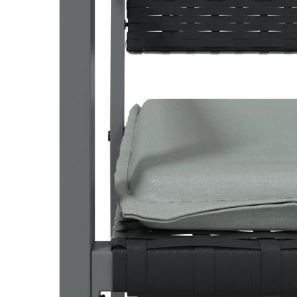 Градински комплект с възглавници от 9 части полиратан и стомана