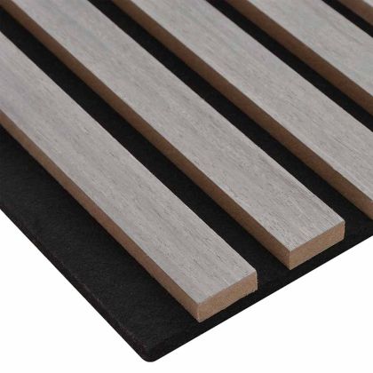 Акустични стенни панели 2 бр. с ламели 60,5x60 см Дъбов фурнир