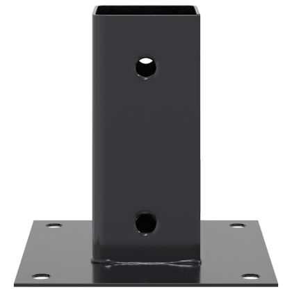 Основи за стълбове квадрат 4 бр прахово боядисана стомана