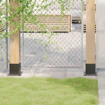 Основи за стълбове квадрат 4 бр прахово боядисана стомана