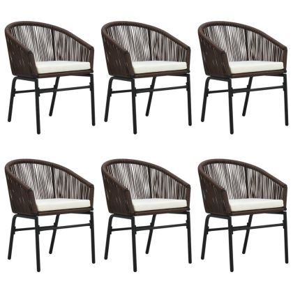 Градински трапезен комплект, 7 части, кафяв