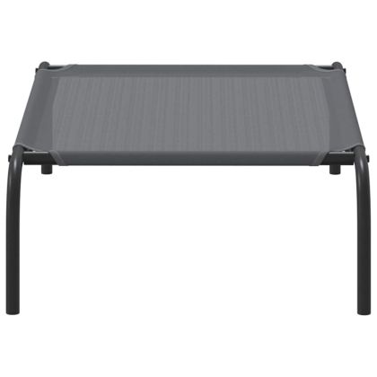 Повдигнато легло за кучета сиво 90x50x20 cm Текстилен и стомана