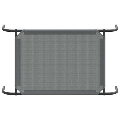 Повдигнато легло за кучета сиво 90x50x20 cm Текстилен и стомана