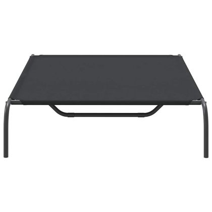 Повдигнато легло за кучета черно 130x80x20 cm Оксфорд плат