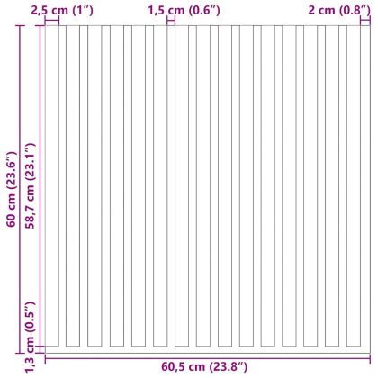 Акустични стенни панели 2 бр. с ламели 60,5x60 см Дъбов фурнир