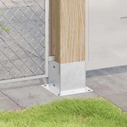 Основи за стълбове квадрат 4 бр 141x141 мм поцинкована стомана