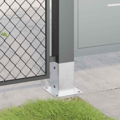 Основи за стълбове квадрат 12 бр 81x81 мм поцинкована стомана