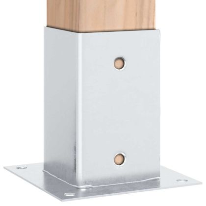 Основи за стълбове квадрат 12 бр 81x81 мм поцинкована стомана