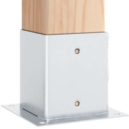 Основи за стълбове квадрат 4 бр 121x121 мм поцинкована стомана