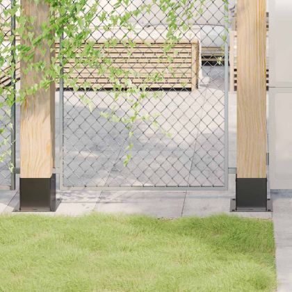 Основи за стълбове квадрат 12 бр прахово боядисана стомана