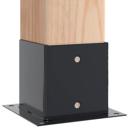 Основи за стълбове квадрат 12 бр прахово боядисана стомана